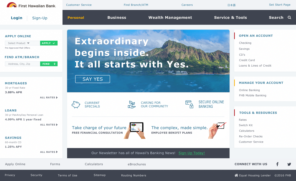 First Hawaiian Bank Website Redesign | Maui Web Design | Kris Jolls | Web Design