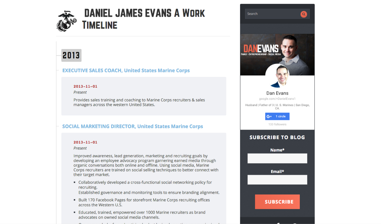 Dan Evans Blogging Website | Maui Web Design | Kris Jolls | Web Designer