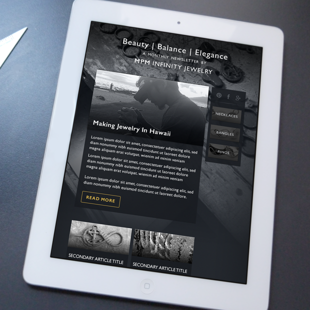 ipad newsletter design | Maui Web Design | Kris Jolls | Portfolio Project | Web Designer